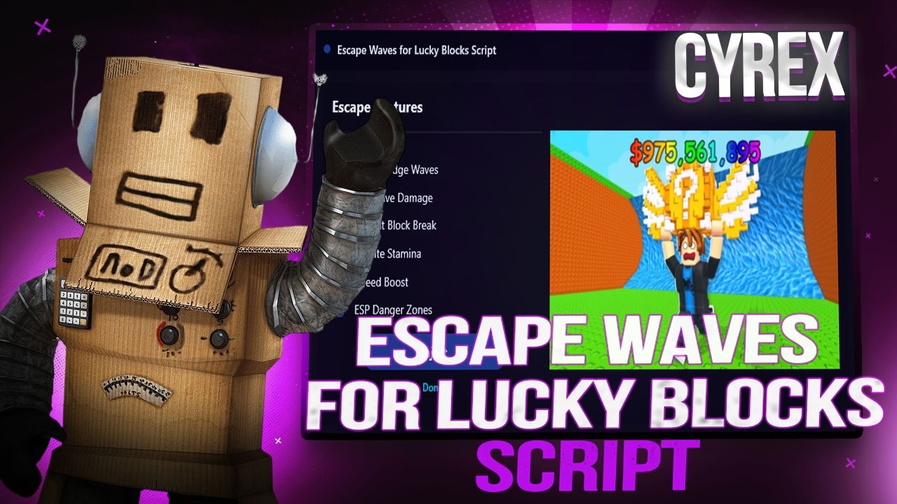 Escape Waves for Lucky Blocks Script 2026 | Auto Steal + Remove tsunami | Roblox Exploit