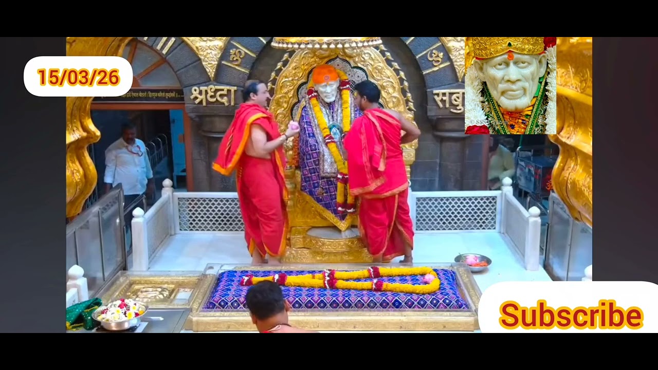 Sai Baba Darshan Live Dhoop Aarti 15/03/26