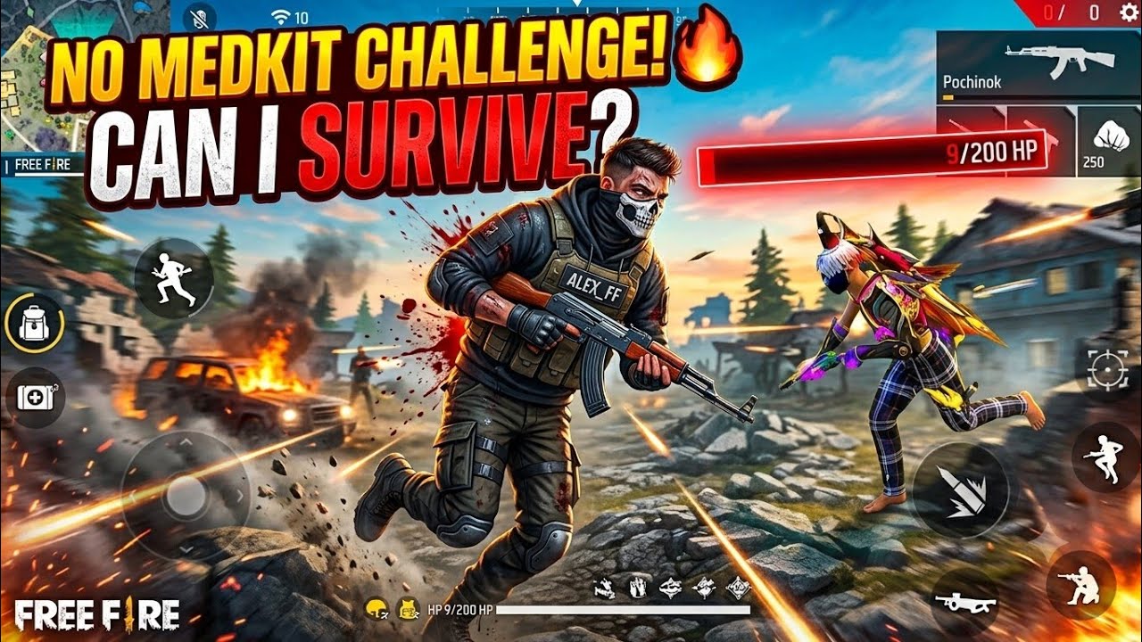  IMPOSSIBLE NO MEDKIT CHALLENGE 😱⚡ SOLO Vs SQUAD+,✨GAME PLAY BR RANK ✨🗿