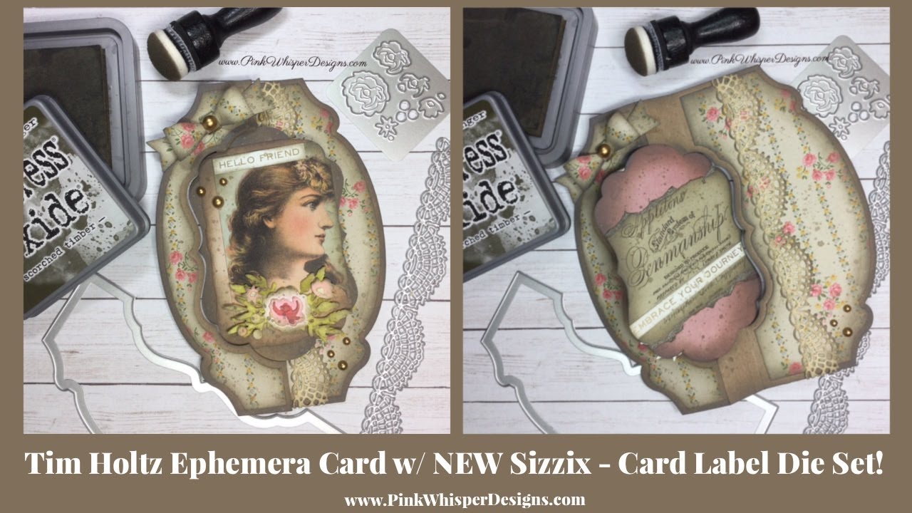 Tim Holtz Ephemera Card w/ NEW Sizzix - Card Label Die Set!