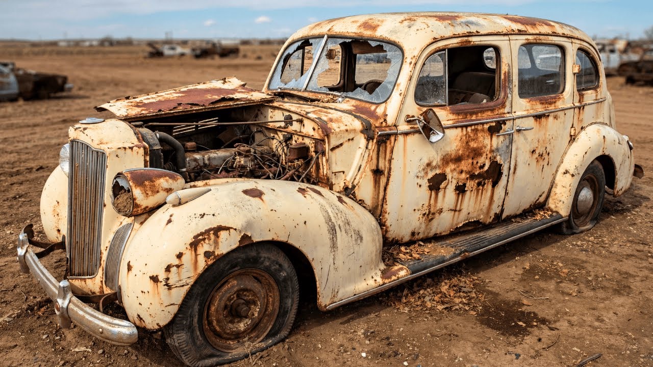 ASMR Car Restoration! 1939 Cream Packard Super Eight: Total Disrepair to Showroom New