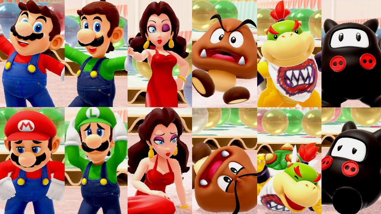 Super Mario Party Jamboree - All Character Winning and Losing Animations (HD)