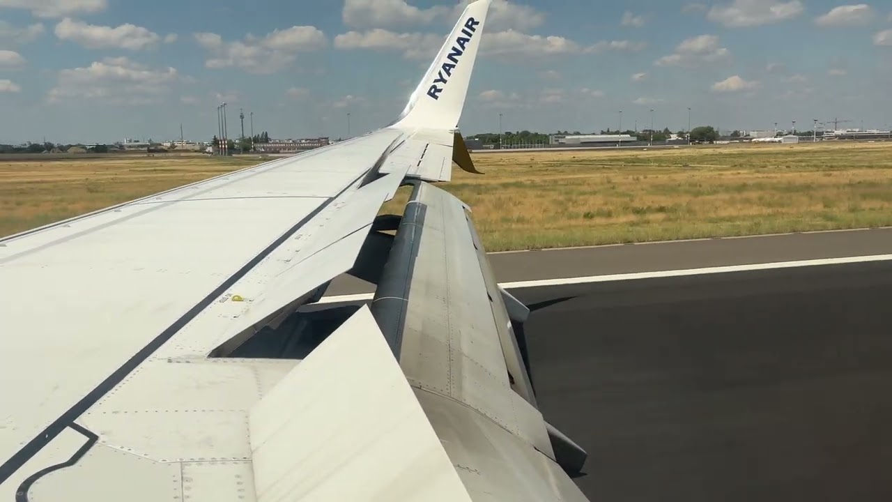 Landing in Berlin on a nice sunny day in the summer 2025. TV tower and downtown