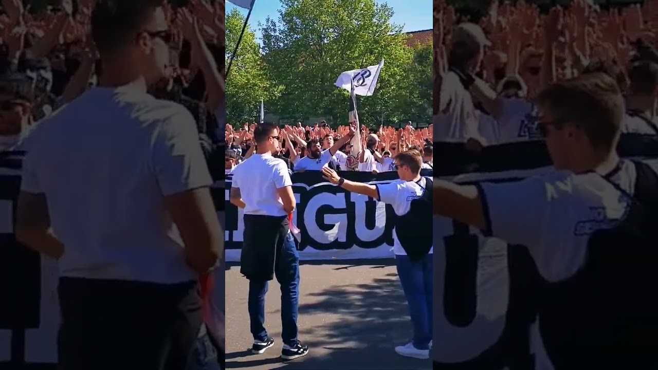 Fanmarsch der SV Elversberg am 10.05.2025. Beginn am alten Markt in Elversberg