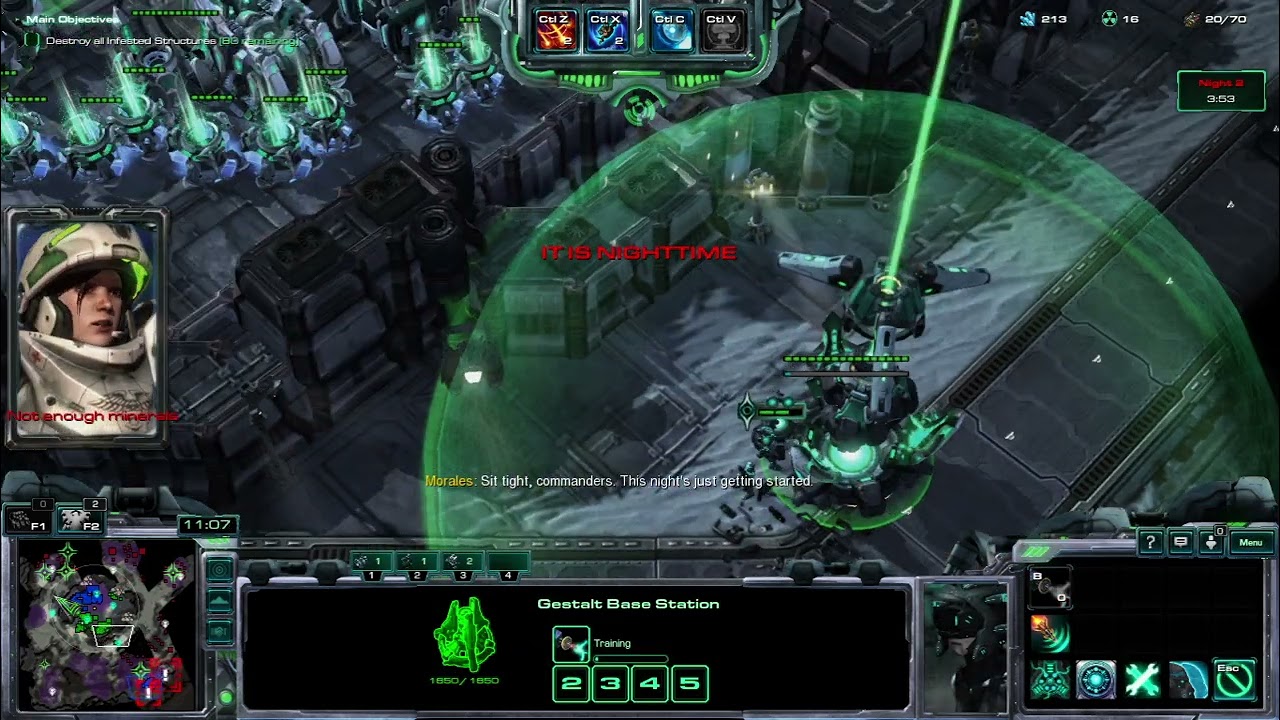 Starcraft II Nexus Co-Op : Gestalt Zero Gameplay (build defense)