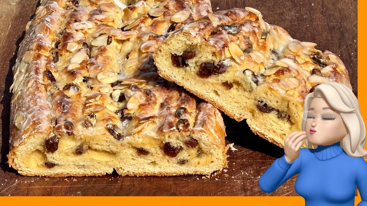 Hefe-Marzipankuchen selber backen Rezept Striezel german recipes