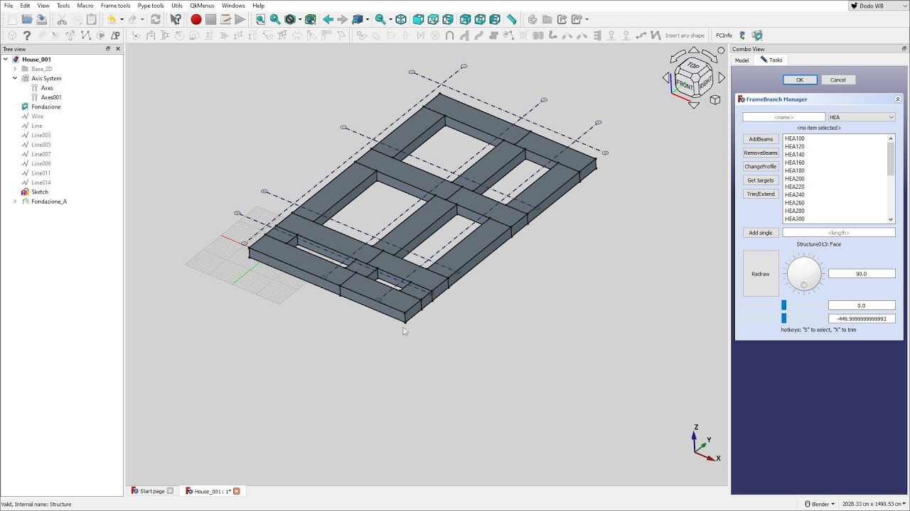 FreeCAD House - Fondazione Parte1