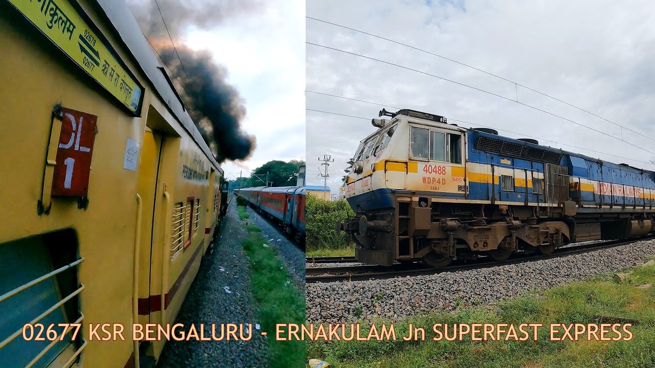 Journey to HOSUR | Smoking GOC WDP 4D with 02677 SBC - ERS Superfast Express ~ INDIAN RAILWAYS