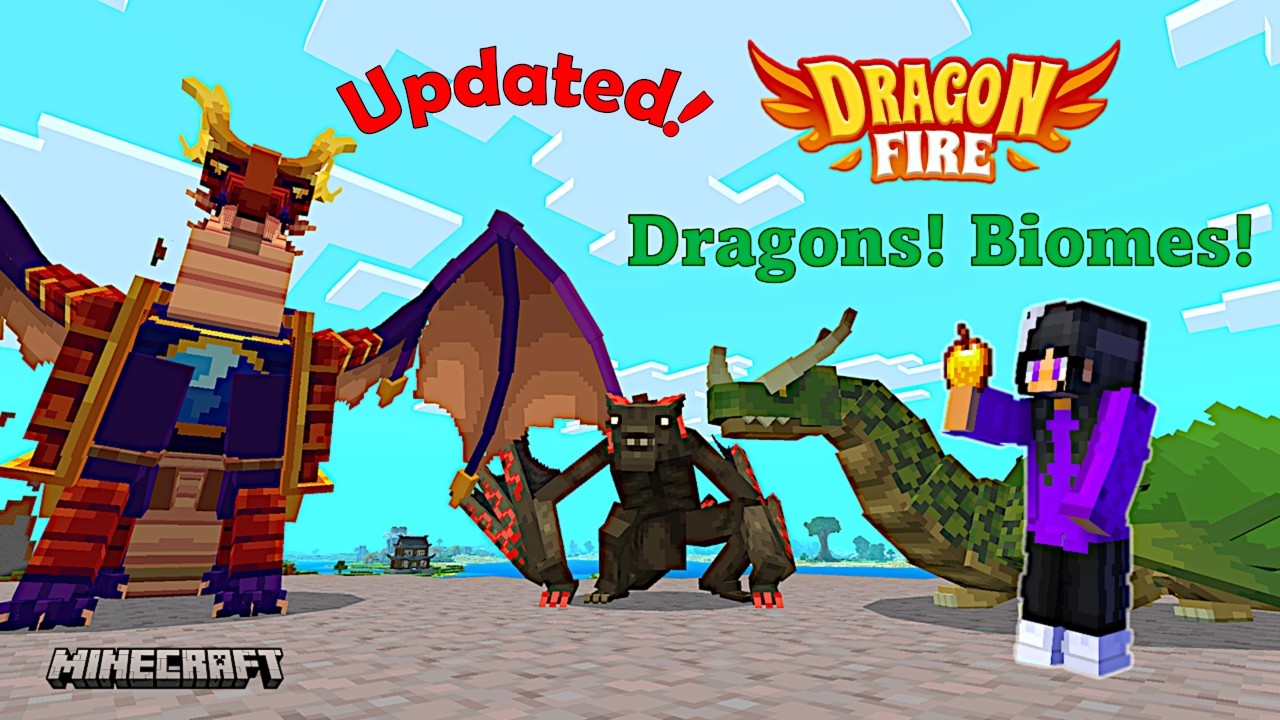 Revisiting Dragon Addons I loved in Minecraft / Dragonfire, Dragons! Biomes! Shapescape Dragons