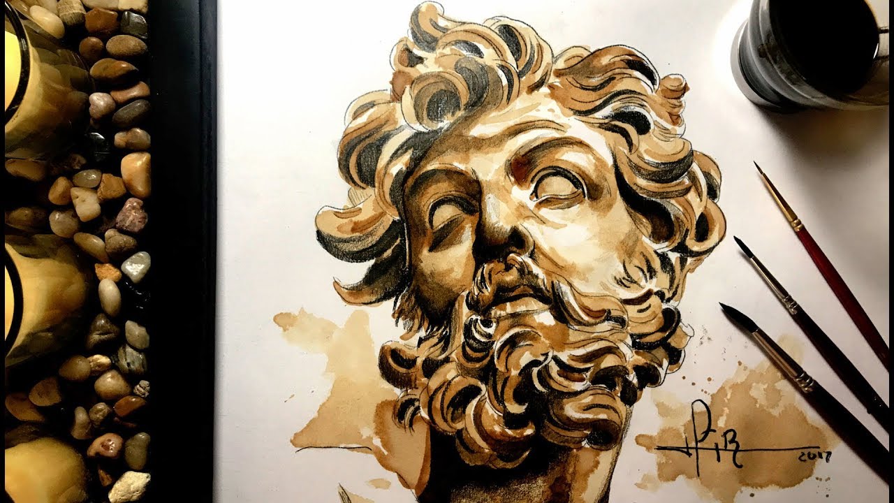 LEARN THE BASIC COFFEE PAINTING TECHNIQUES FOR BEGINNERS. GIAN LORENZO BERNINI'S SCULPTURE