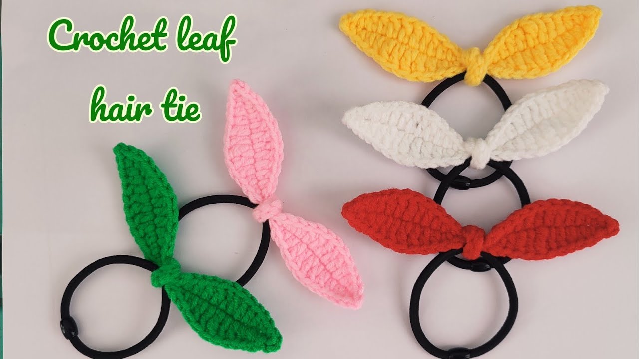 Crochet Leaf Hair Tie သစ်ရွှက်ခေါင်းစည်းကြိုး ထိုးနည်း
