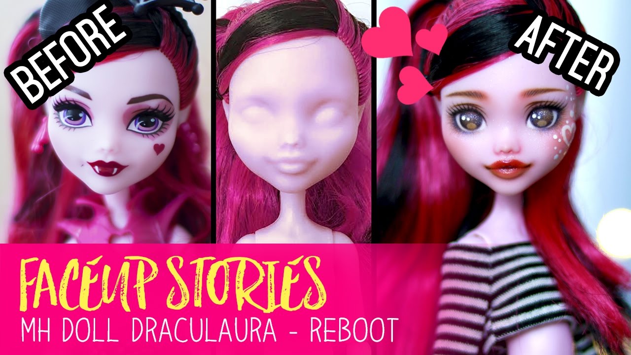Repainting Dolls - MonsterHigh REBOOT Draculaura - Faceup Stories ep.48