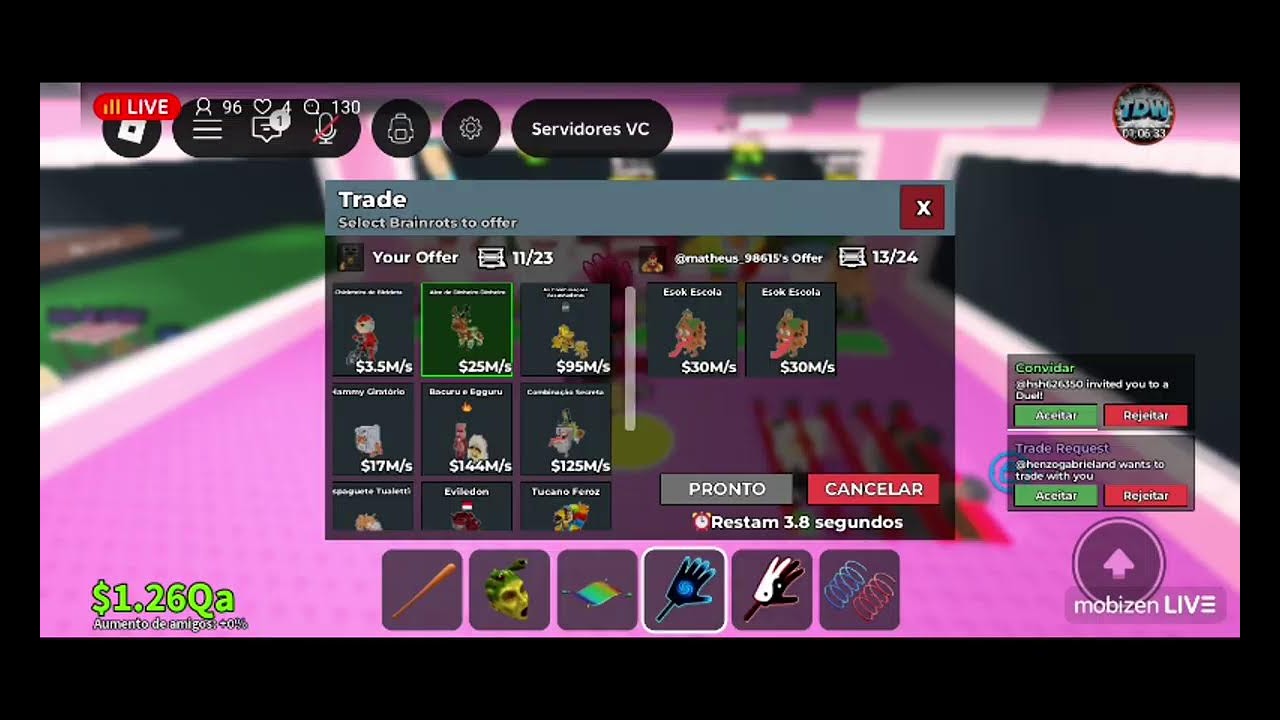 indo pvp e trocando