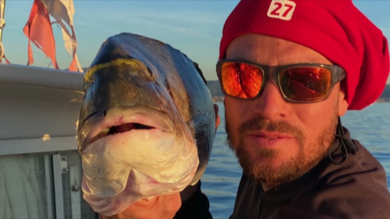 Peche une daurade royale de plus de 4,8 kg  a la favouille a Marseille