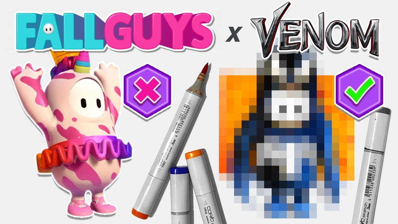 Drawing Fall Guys - VENOM Skin