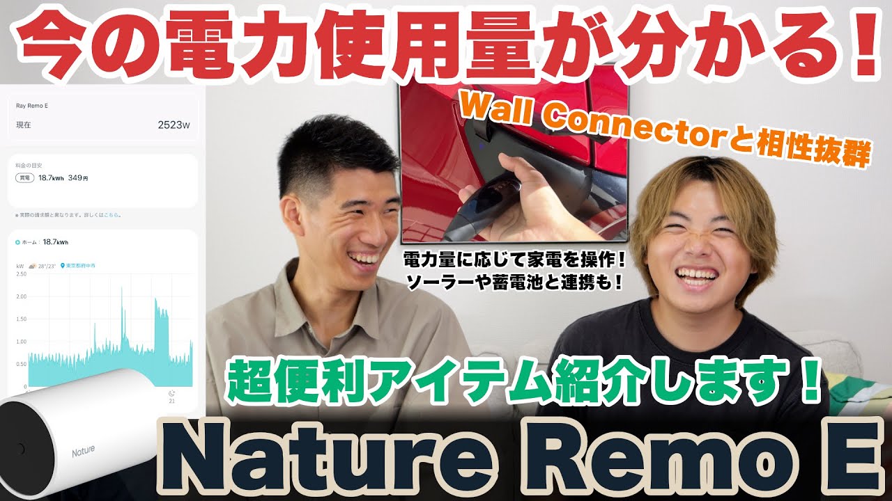 【家充電が快適に】Tesla充電など家庭の消費電力を見える化！Nature Remo Eでウォールコネクタと家電を連動させてみた！ソーラーや蓄電池とも連携！