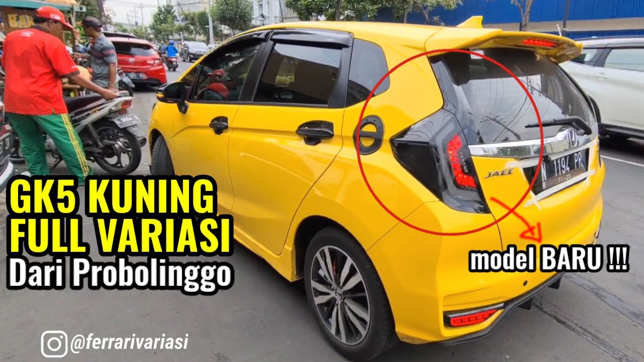 JAZZ GK5 KUNING MBOIS SETELAH DIPASANG FULL VARIASI | FERRARI VARIASI SURABAYA