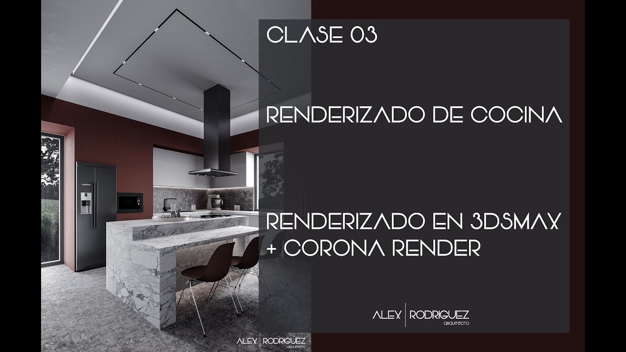 RENDERIZADO DE COCINA EN 3DS MAX + CORONA RENDER