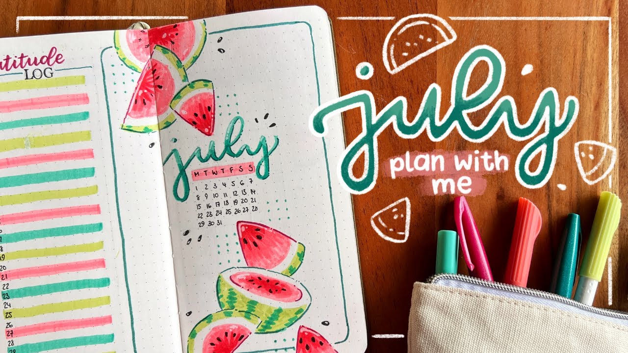 July 2024 Bullet Journal Setup 🍉 Plan with Me
