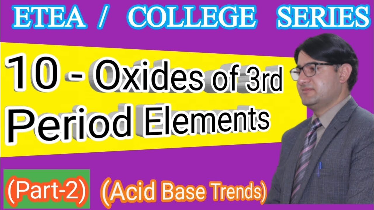 Acid Base Behaviour of Oxides || 3rd Period Elements || S & P Block Elements