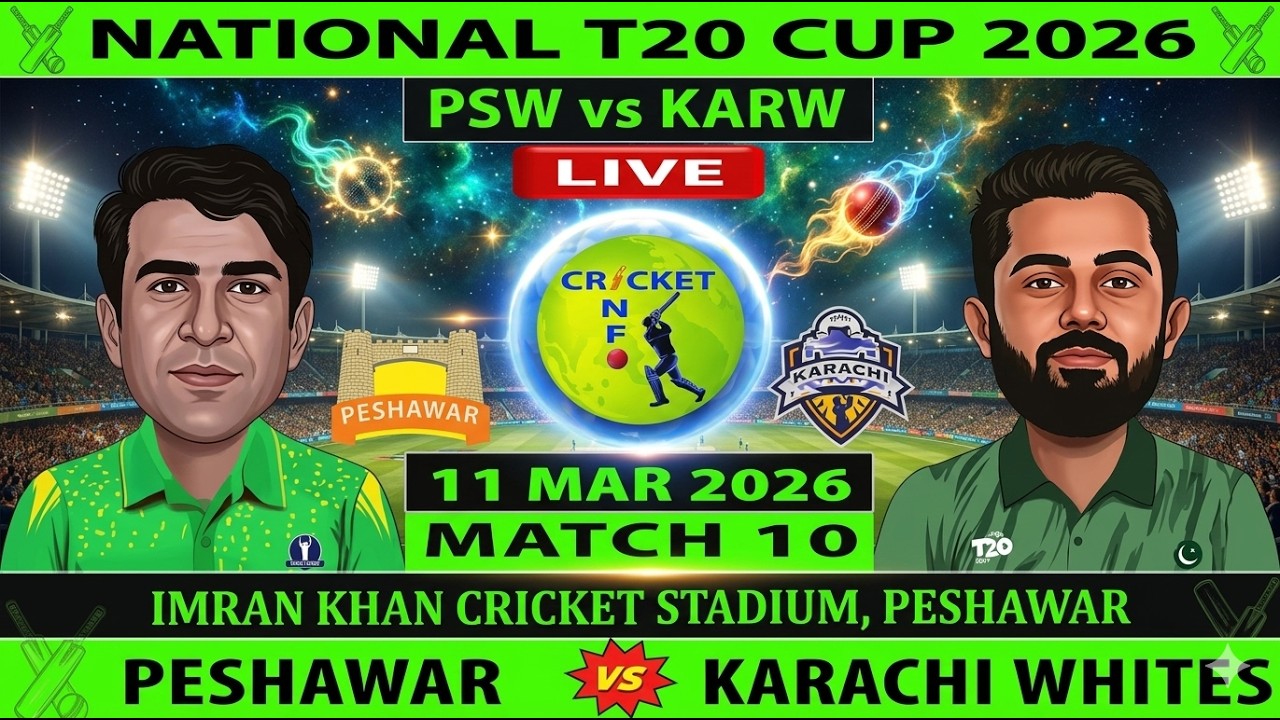 KARW vs PSW, 10th T20, National T20 Cup 2026 live  ball by ball comentry hindi comentry