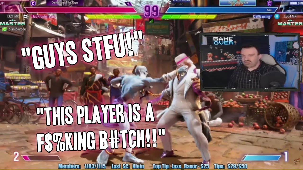 DSP Tells Chat to “Stfu”, Gets Manhandled and Goes off on Everyone in the Most Toxic SF6 Session