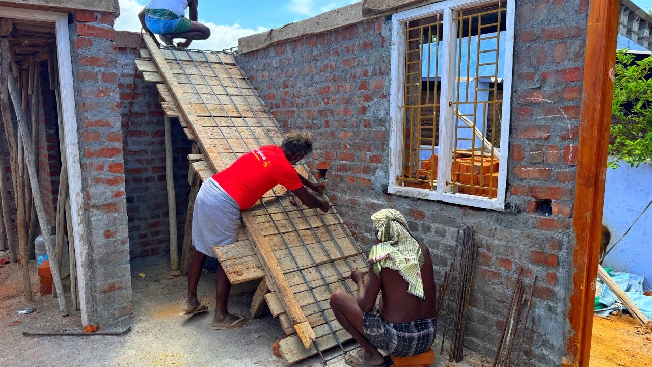 Staircase Technology _Inside House Staircase Formwork and Rebar Concrete with Iron Rod