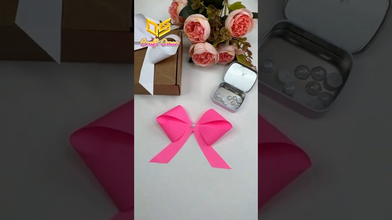 Как сделать бантики из картона #поделки #сделайсам