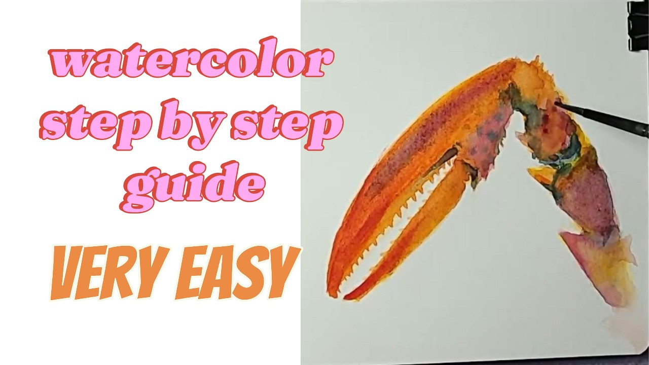 How to paint Crab Legs with watercolor: Step-by-Step Guide for Beginners