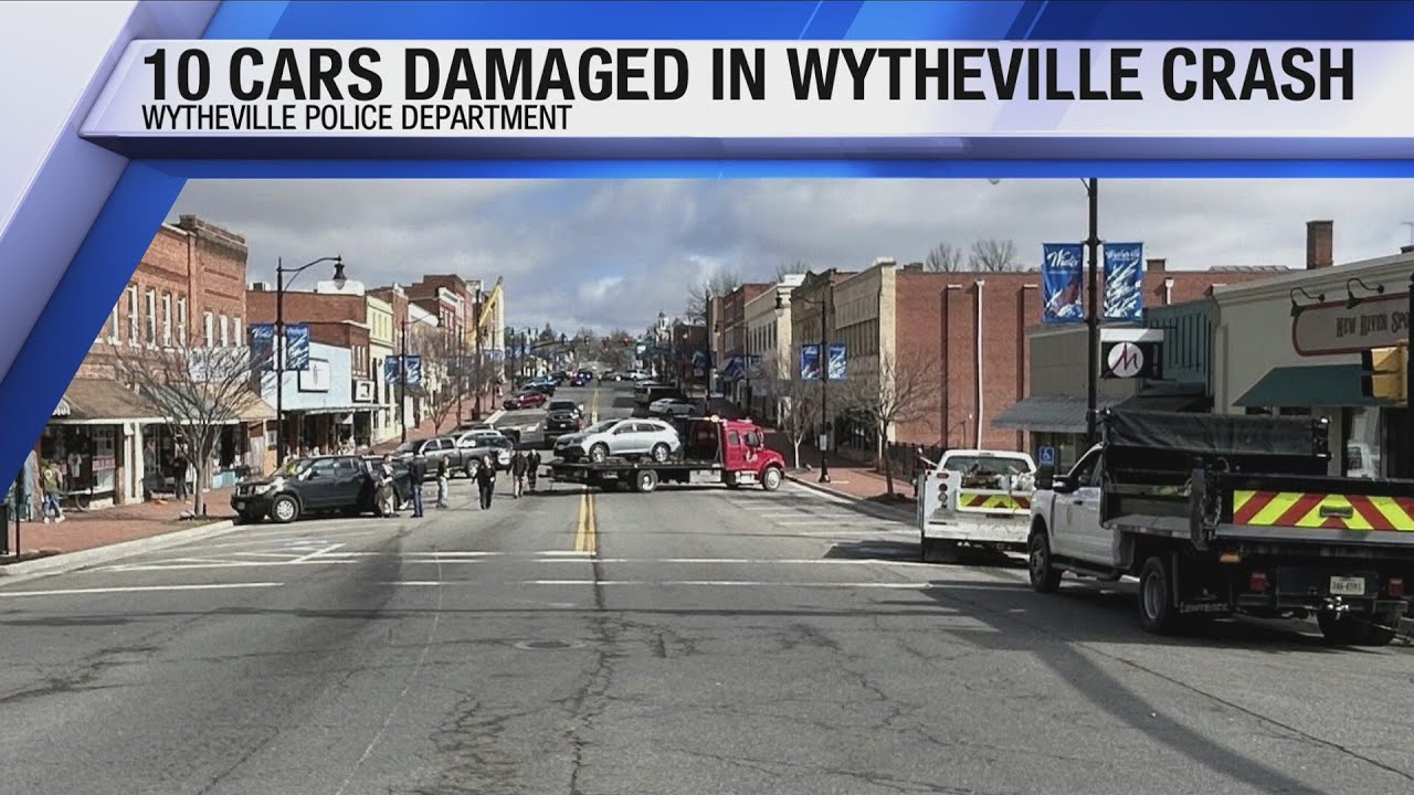 Wytheville police investigate crash involving ten parked cars