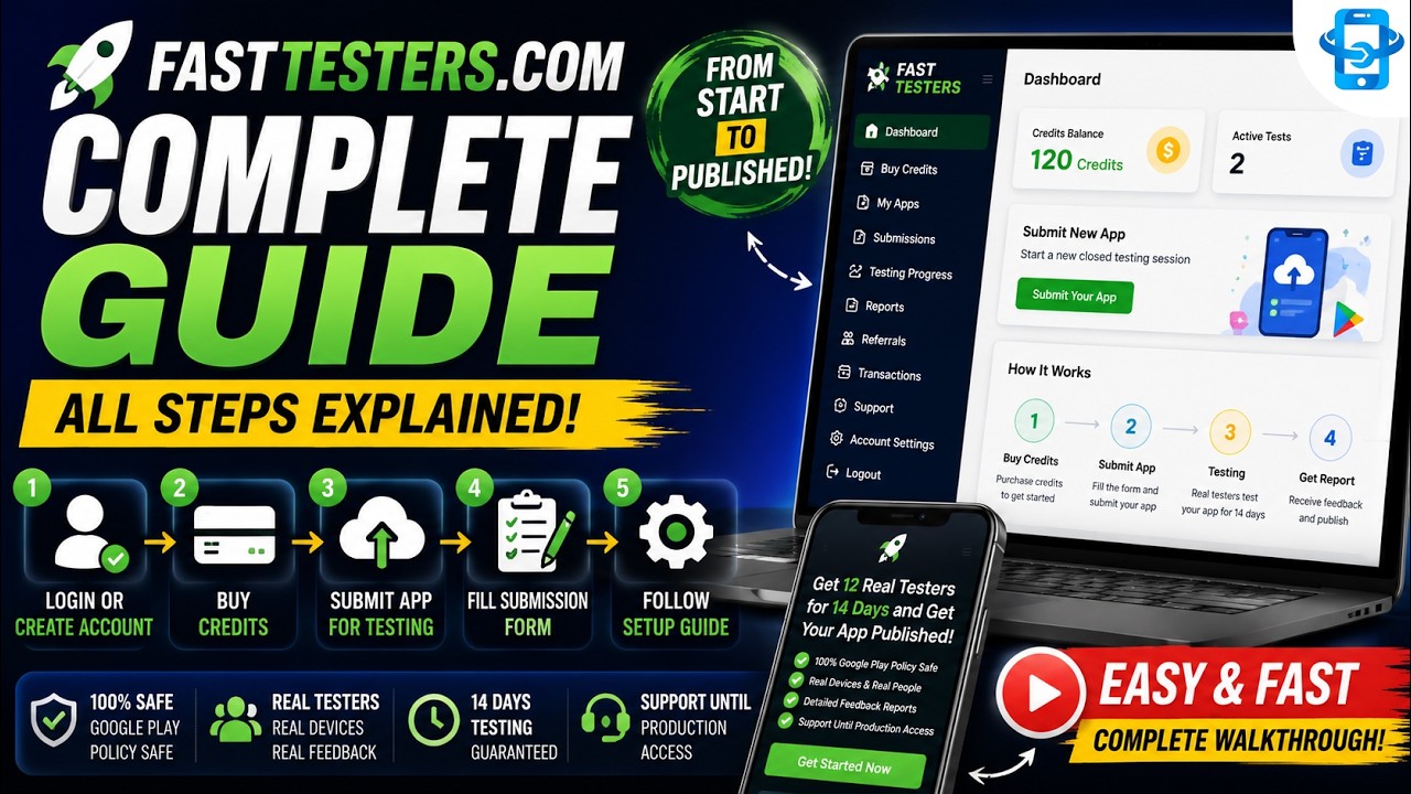 Complete Google Play Closed Testing Guide | FastTesters Full Walkthrough