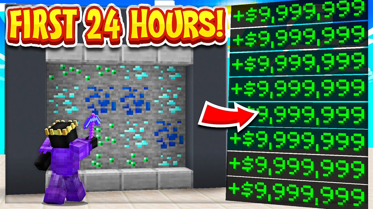 The *BEST* First 24 Hours on Minecraft Skyblock... (RICH)