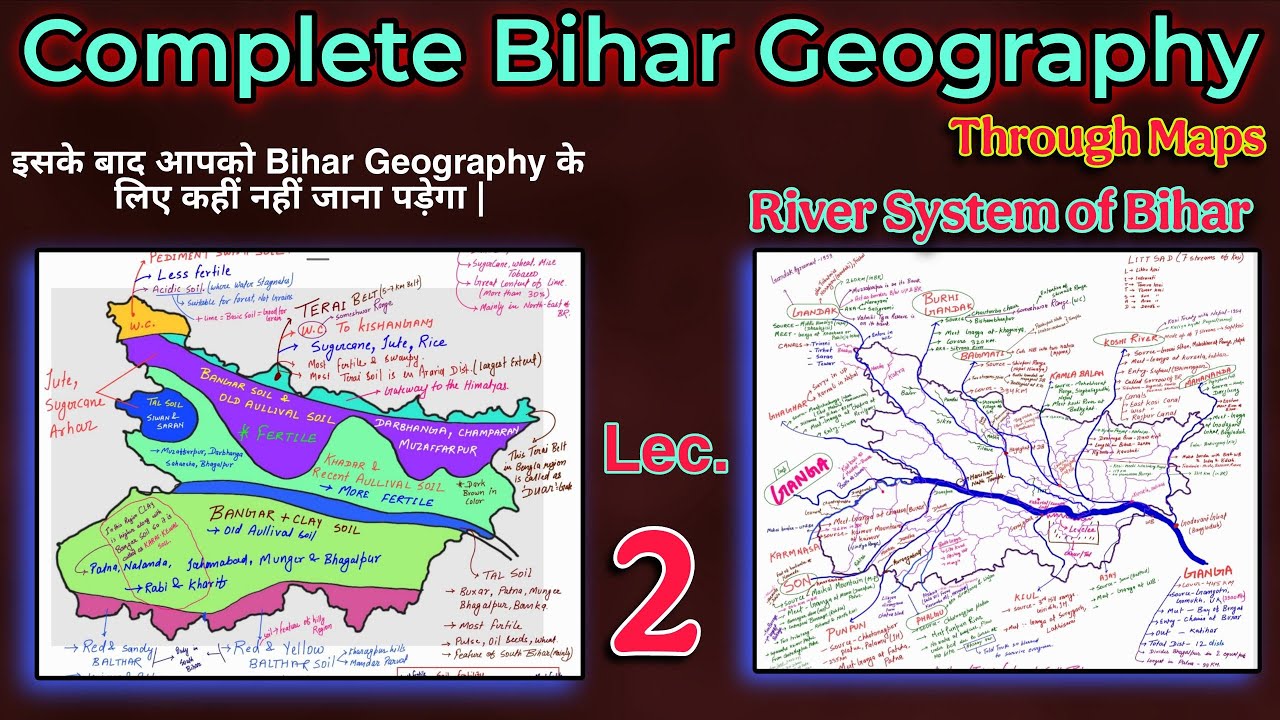 Bihar Geography Through Maps | River System of Bihar