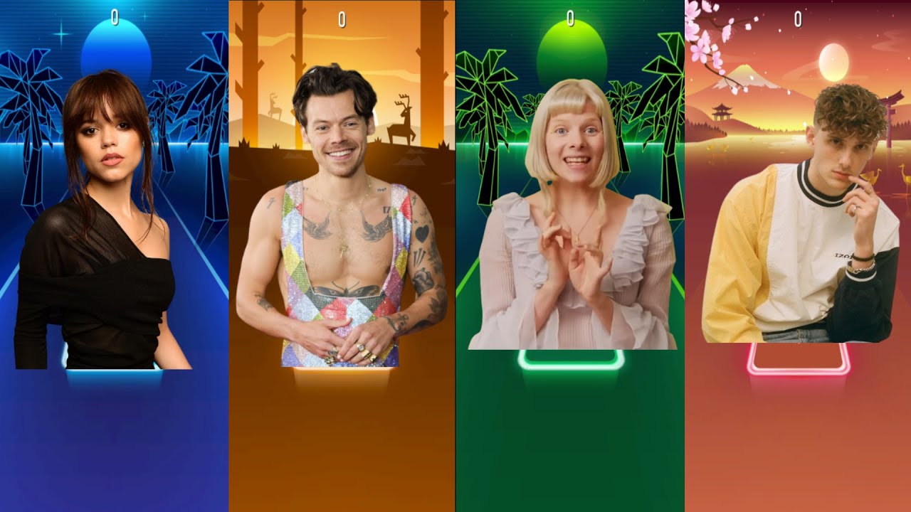 Jenna Ortega (Wednesday) - Harry Styles - Aurora - JVKE Tiles Hop Dance Battle EDM Rush!!!