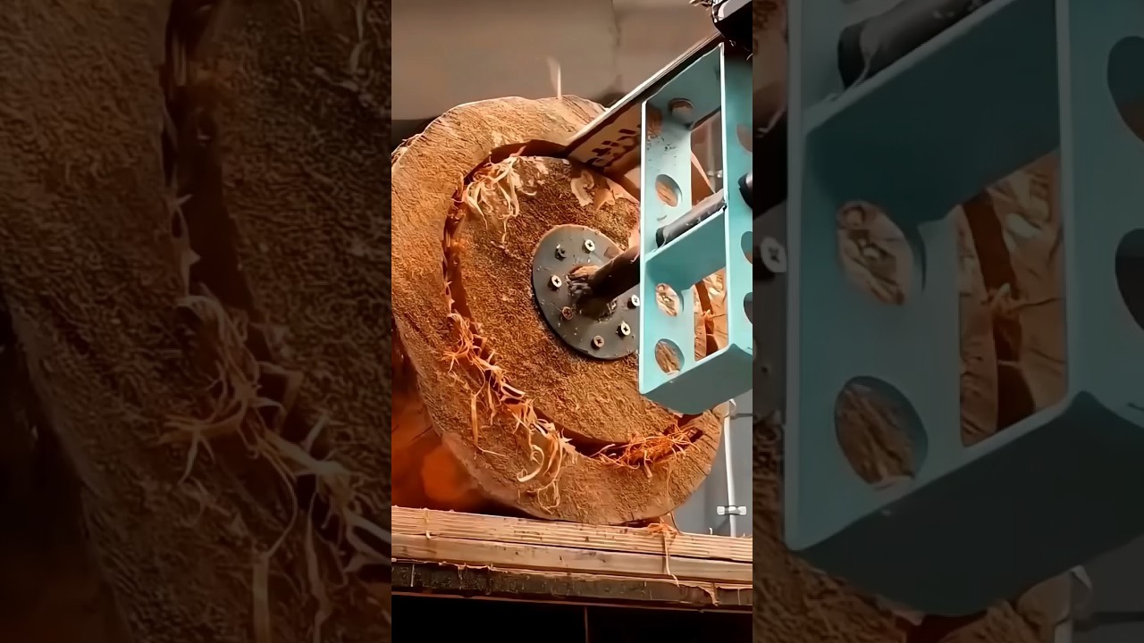 Chainsaw hollowing a giant wood log - Why work hard when smart Machine and tools can do it better?