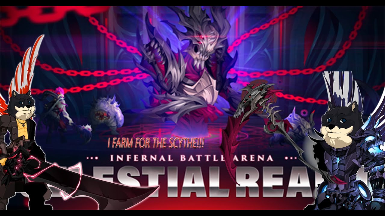 AQW Infernal Arena Celestial realm full walkthough! getting my 40% scythe!