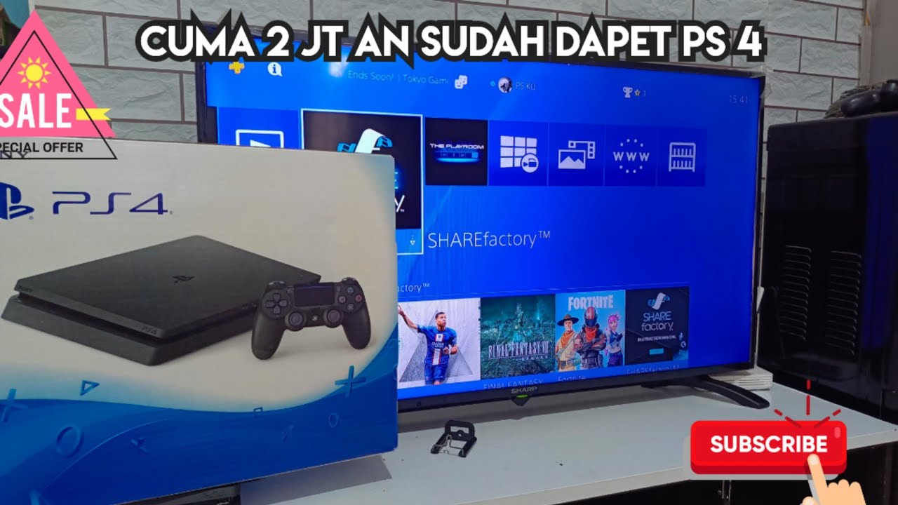 Unboxing Ps 4 Slim Sery 22 Terbaru ,Cara Update Firmware & Cara Main Game Ps 4