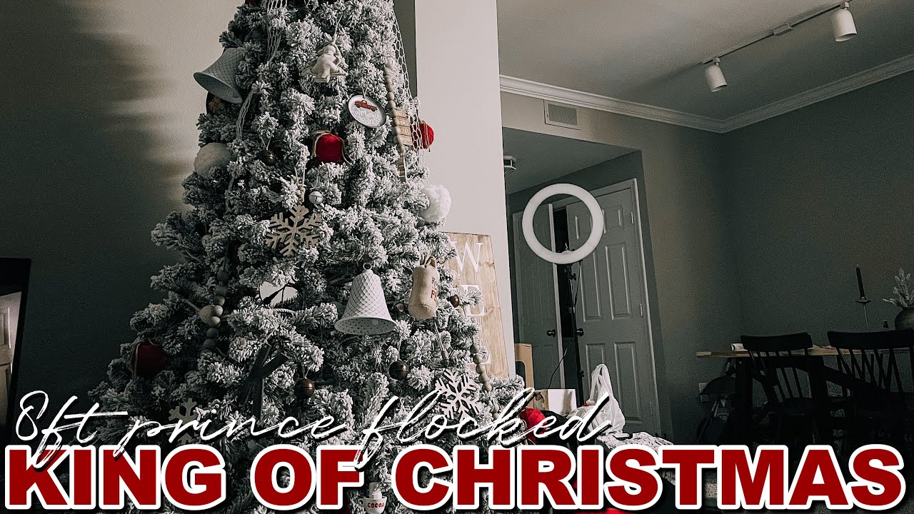 8ft Prince Flocked King of Christmas Tree Unboxing + Setup
