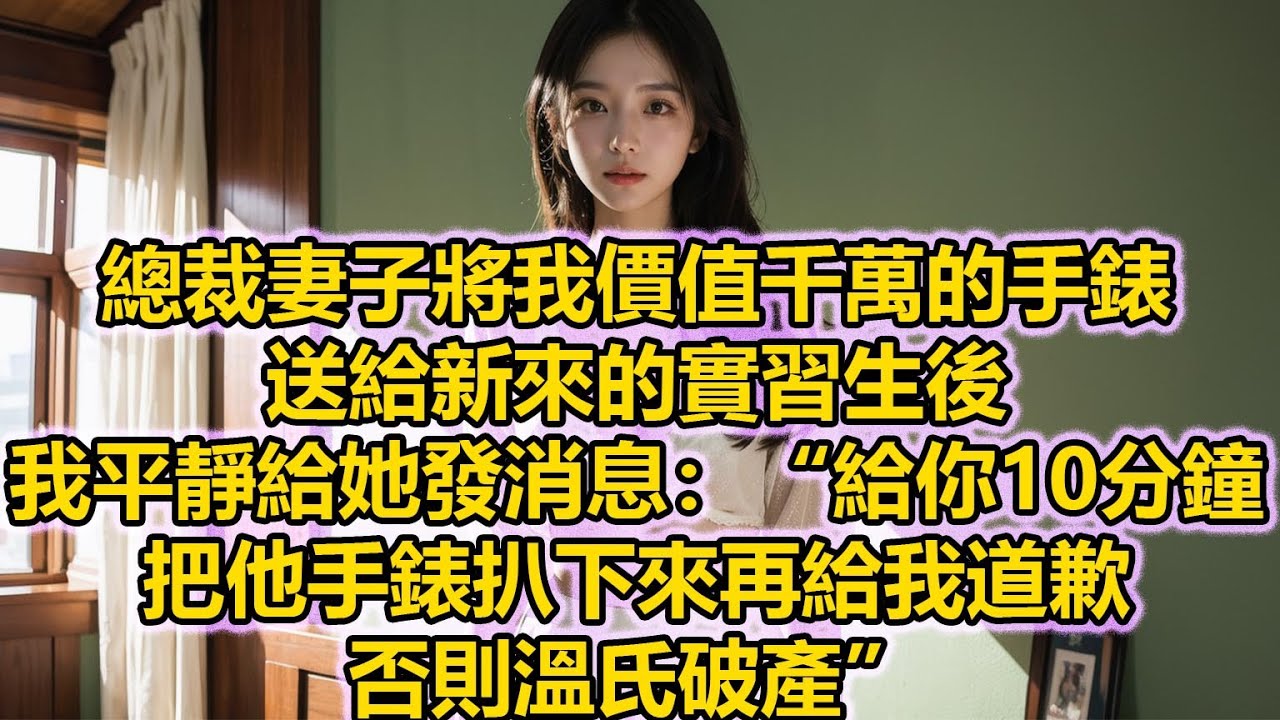 總裁妻子將我價值千萬的手錶送給新來的實習生後，我平靜給她發消息：“給你10分鐘，把他手錶扒下來再給我道歉，否則溫氏破產”