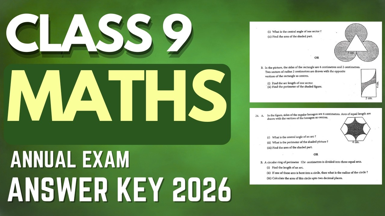CLASS 9 MATHS ANNUAL EXAM QUESTION PAPER & ANSWER KEY 2026 #class9 #maths #answerkey #2026 #pdf