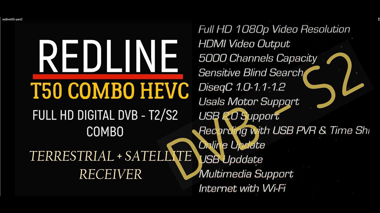 Redline T50 Combo. Спутниковый + DVB TV.  Настройка DVB - S2 каналов поиск,  настройка. Часть 2.