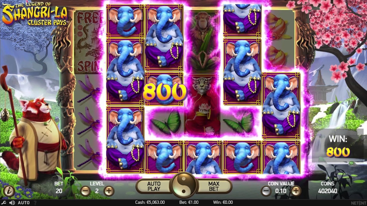 The Legend of Shangri-La Cluster Pays @ www.spinandwin,com