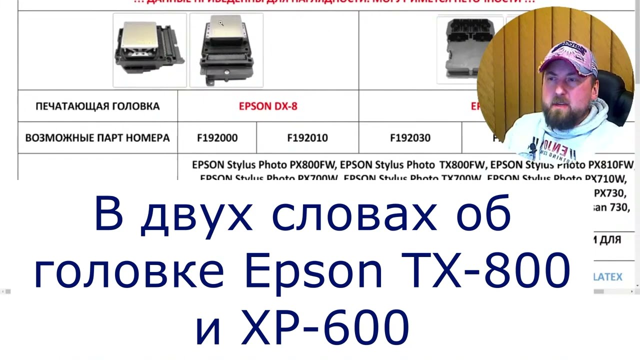 ПЕЧАТНАЯ  ГОЛОВА TX800 И XP600
