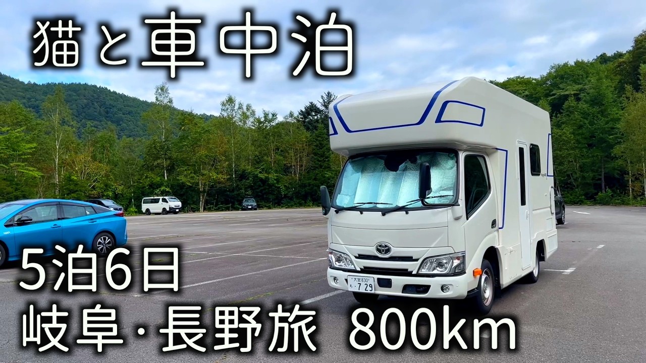 【猫と車中泊】岐阜・長野旅①／夜の高速で豪雨と雷が・・！
