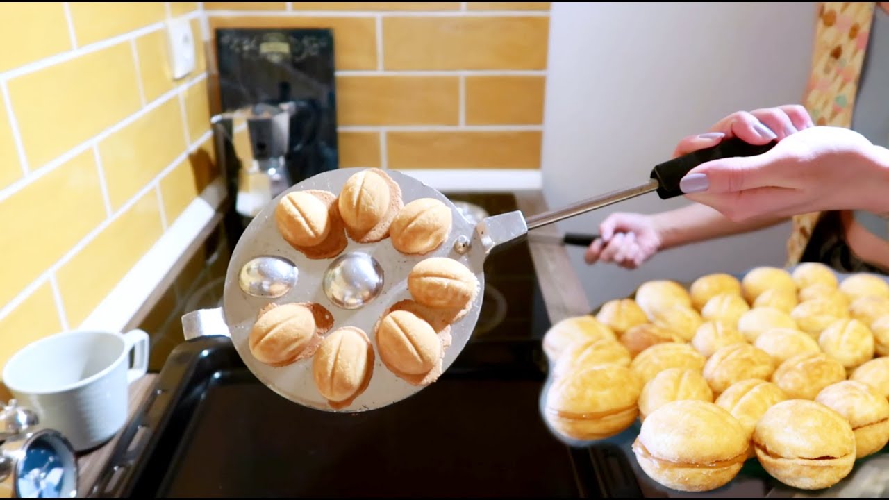 ОРЕШКИ со СГУЩЁНКОЙ - пеку впервые не зная как работать с 