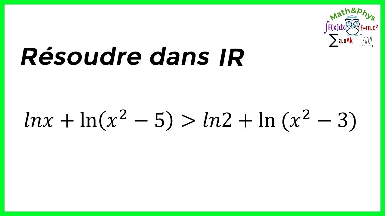 FONCTION LOGARITHME NÉPÉRIEN - RÉSOUDRE UNE INÉQUATION - [EXERCICE 7]