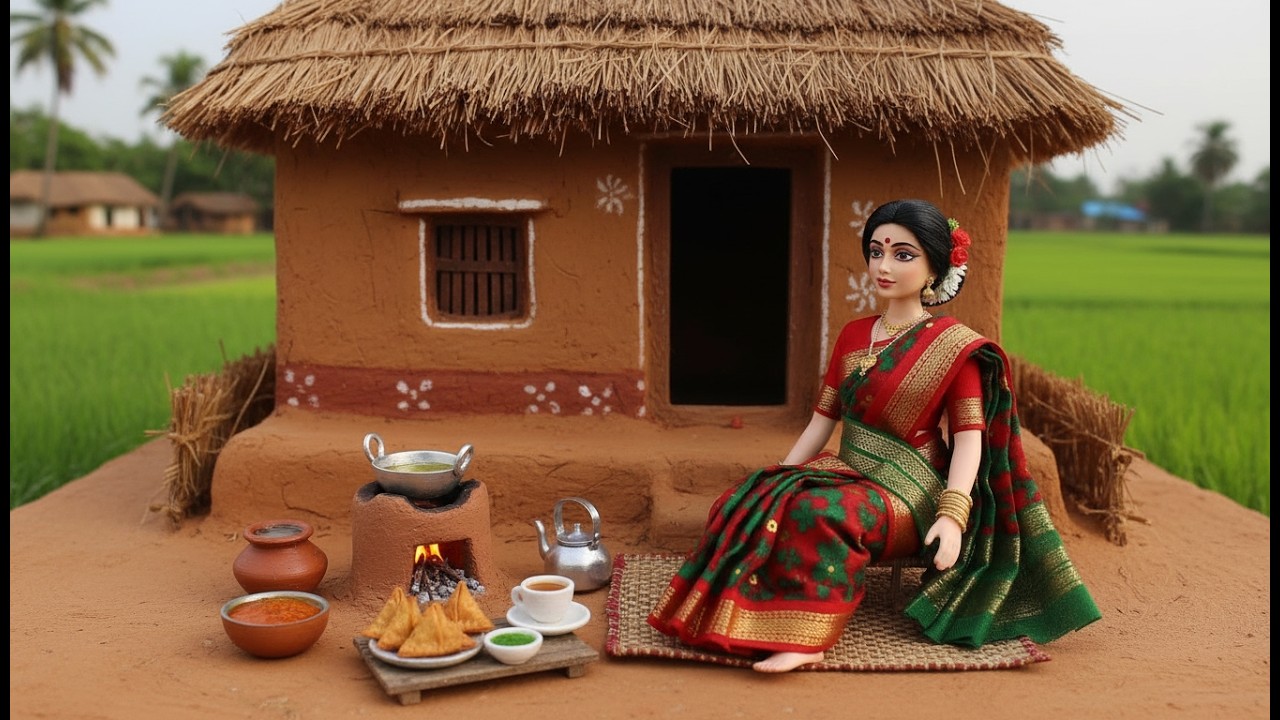 Indian Village Life in Miniature: Doll Makes Crispy Samosas | MiniCookery #miniaturecooking  #doll