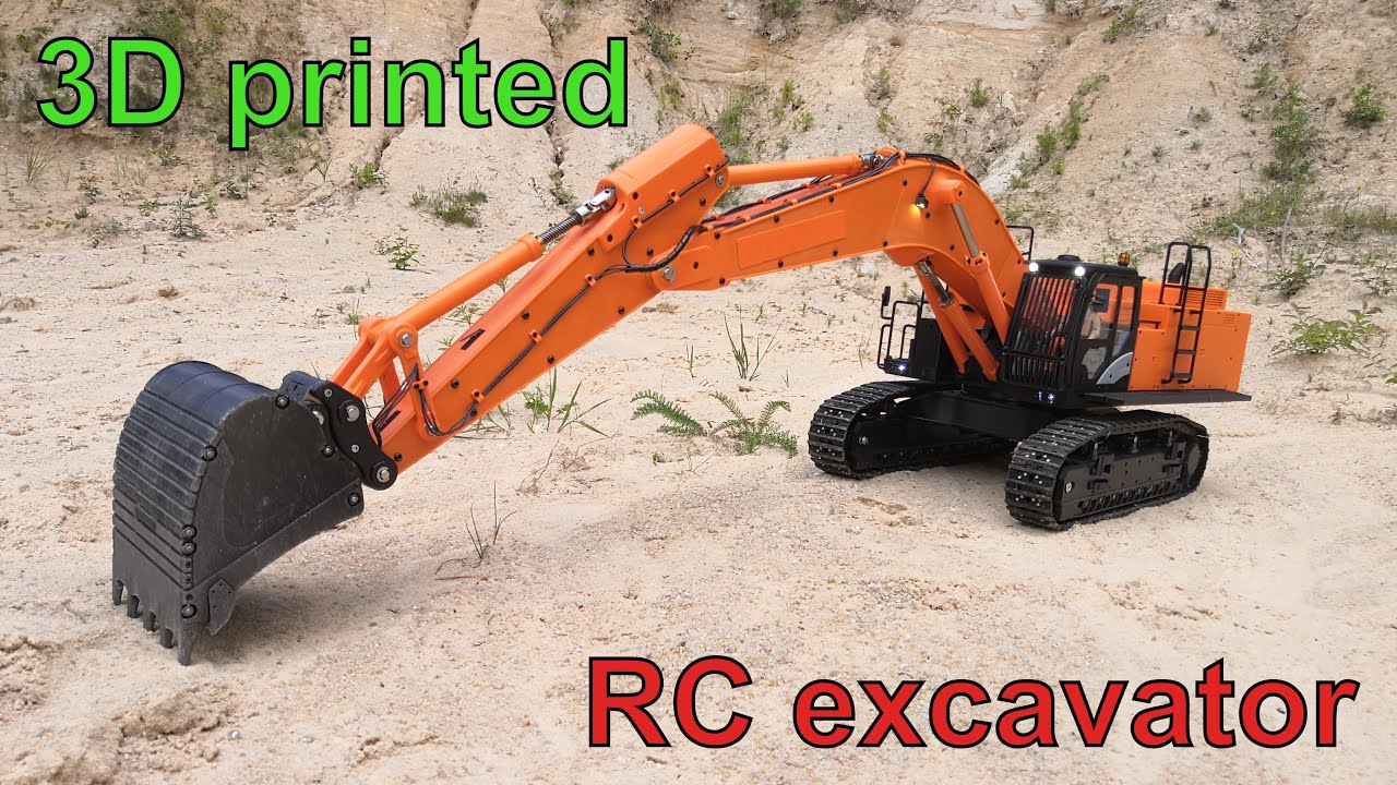 3D Printed RC Excavator (1/14 Scale)