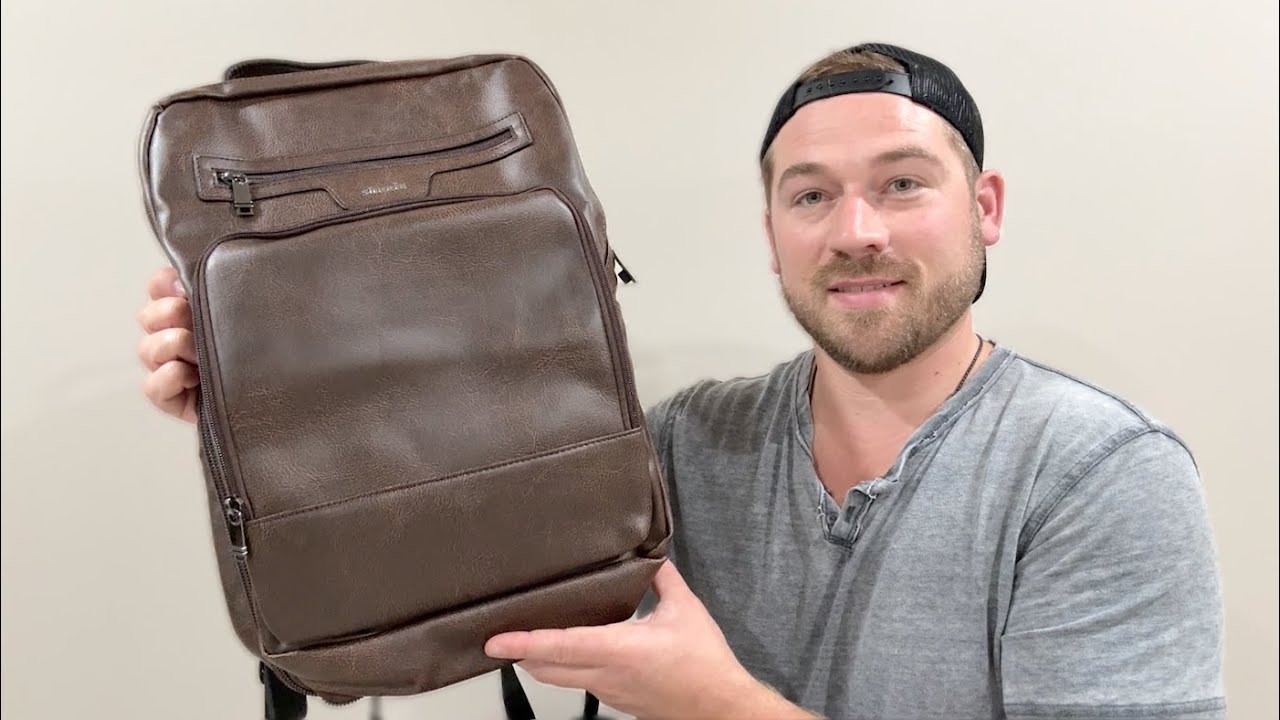 Leather Laptop Backpack Review | Shrrie 28L Expandable Travel Pack Coffee Colorway