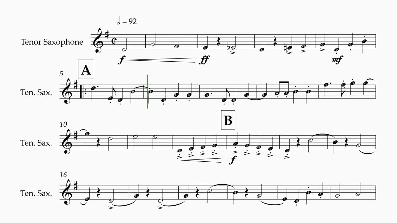 เทนเนอร์แซกโซโฟน Tenor Sax เพลงกราวกีฬา เวอร์ชั่น อ.วิจิตร์